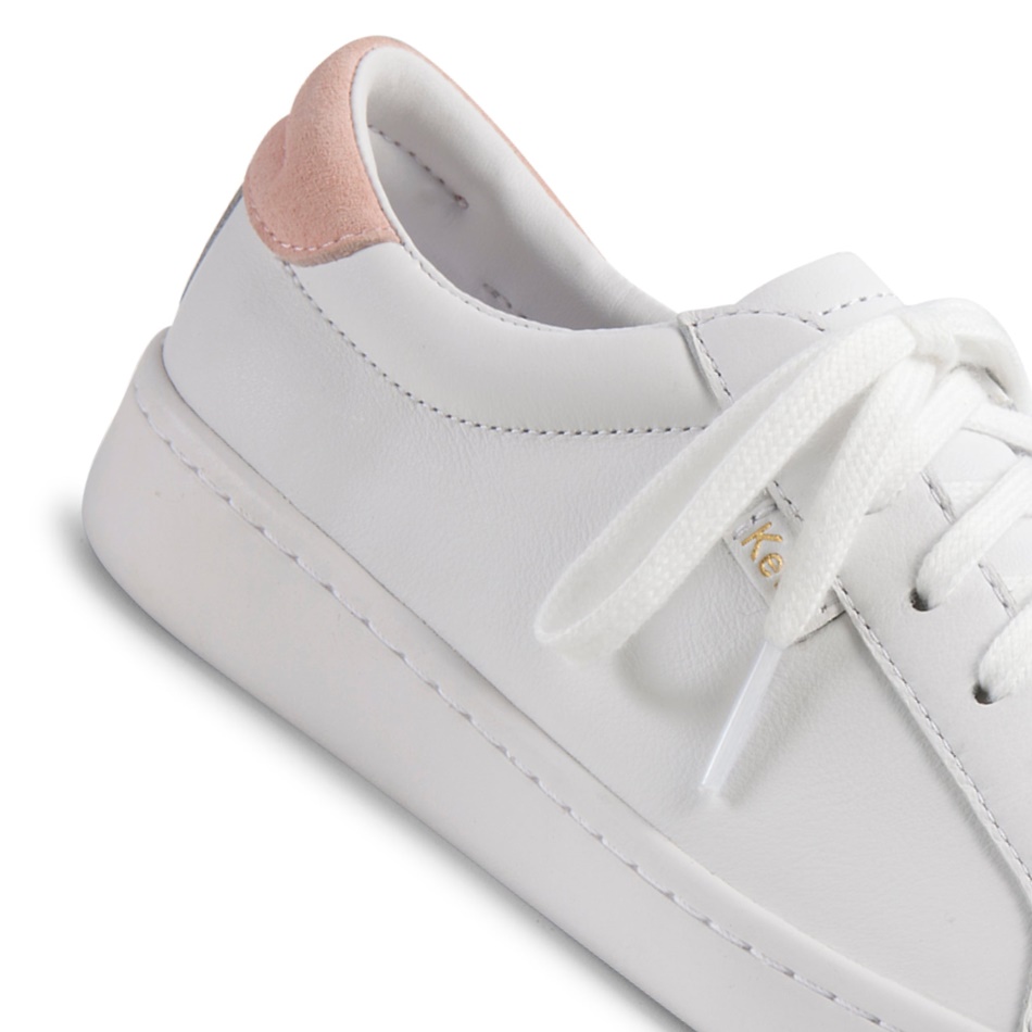 Zapatos Keds Mujer Ace Cuero Blanco Rubor
