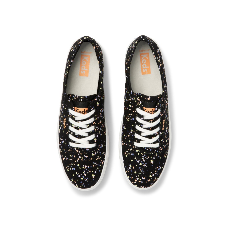 Keds Mujer Breezie Confetti Lienzo Negro Multi