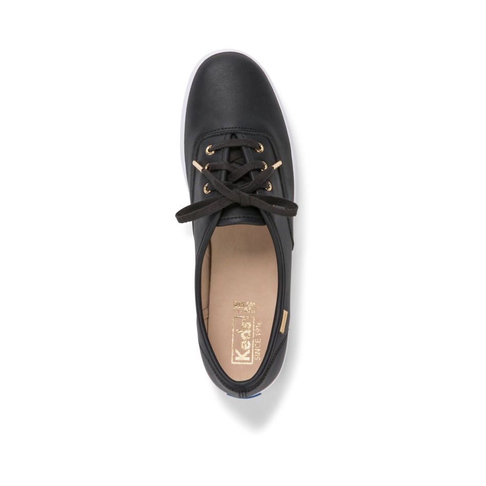 Zapatillas Keds Champion Luxe Cuero Ii Mujer Negras
