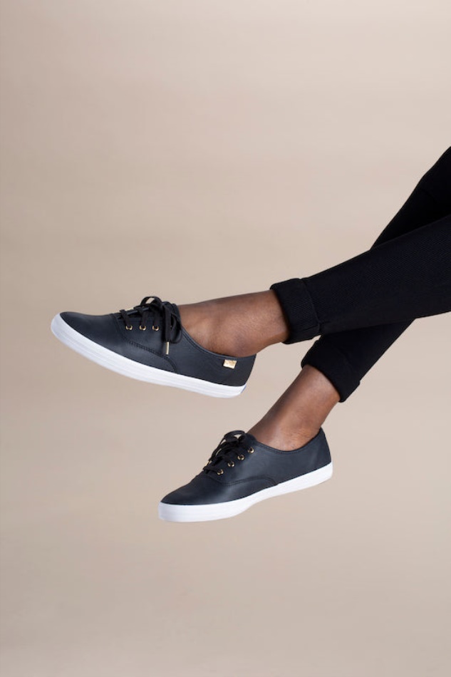 Zapatillas Keds Champion Luxe Cuero Ii Mujer Negras
