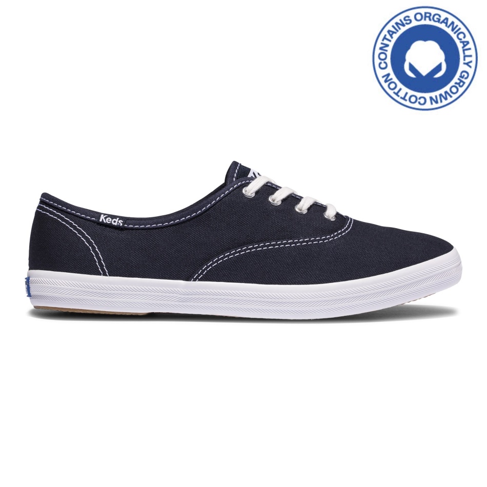 Keds Champion Lona De Algodón Orgánico Para Mujer, Azul Marino