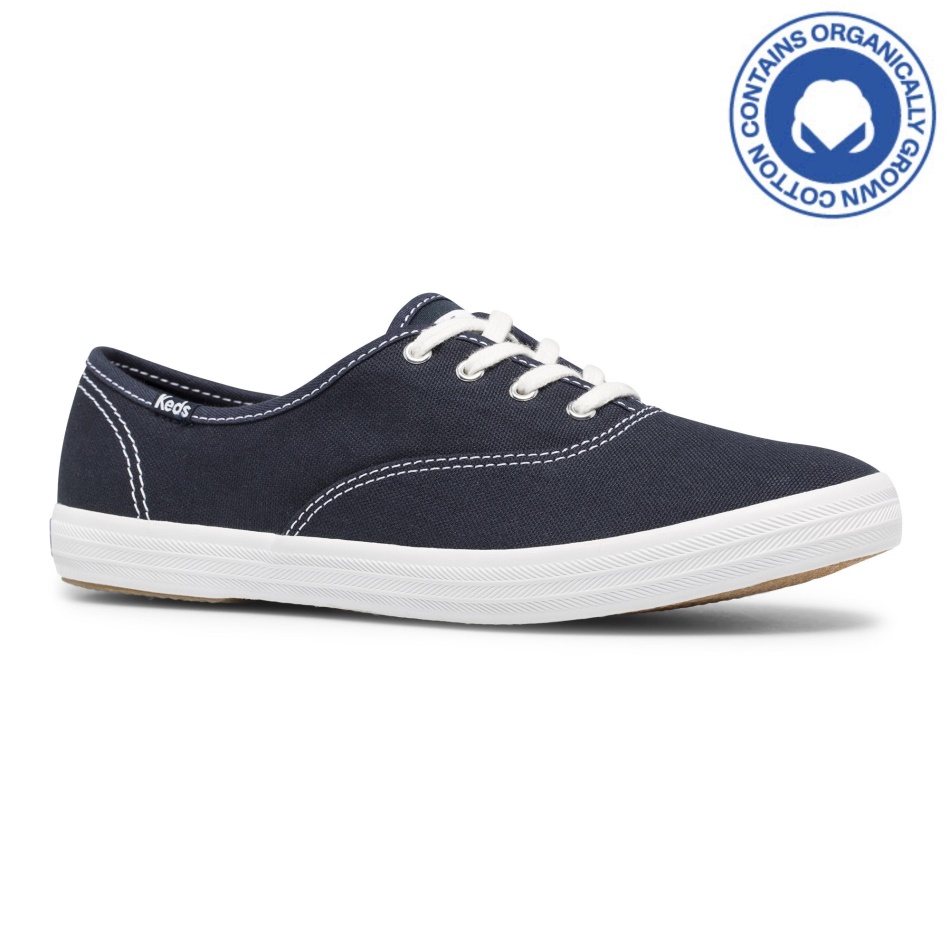Keds Champion Lona De Algodón Orgánico Para Mujer, Azul Marino