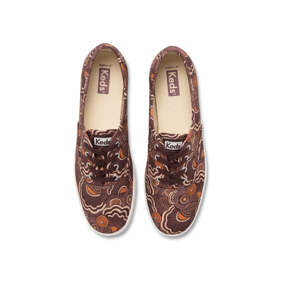 Keds Champion Algodón Orgánico Ondulado Floral Burdeos Para Mujer