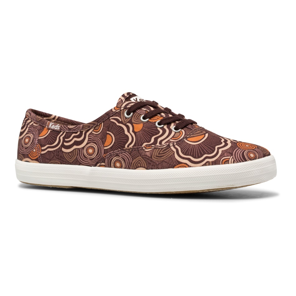 Keds Champion Algodón Orgánico Ondulado Floral Burdeos Para Mujer