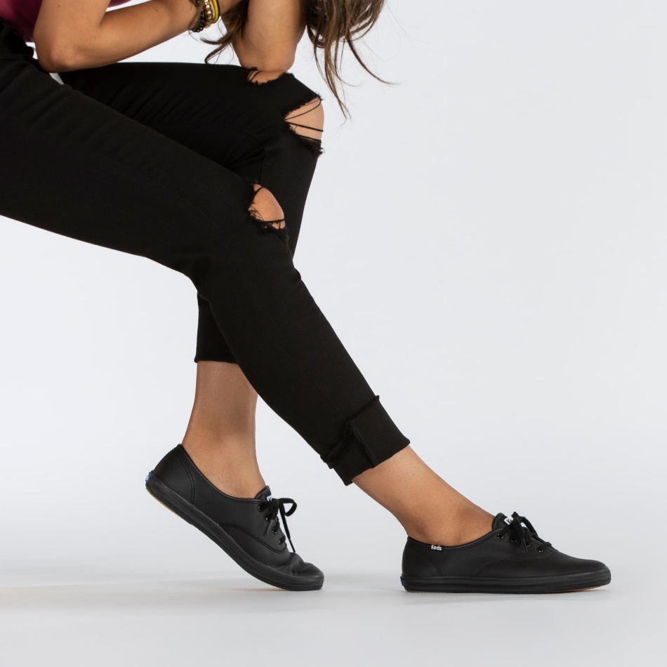 Zapatillas Keds Mujer Champion Originales Cuero Negras
