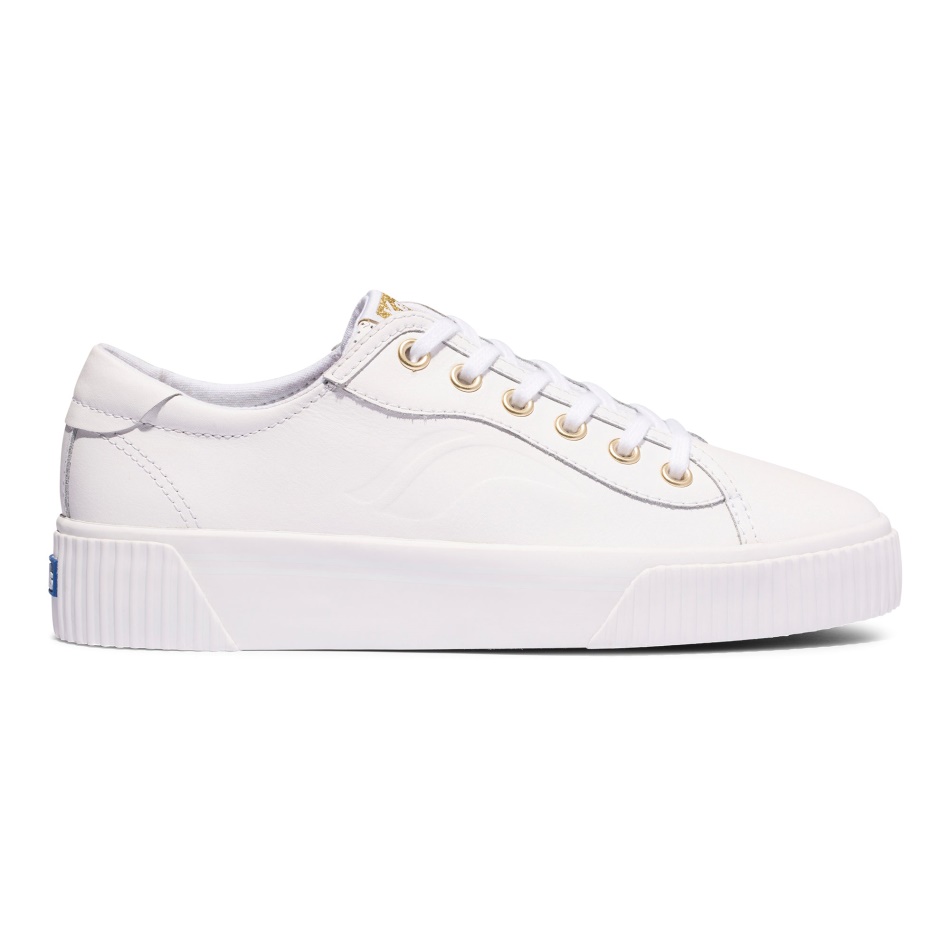 Keds Mujer Crew Kick Alto Cuero Blanco