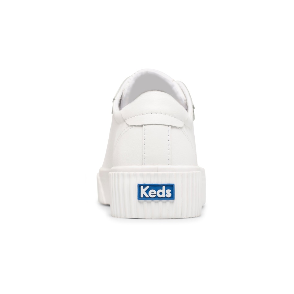 Keds Mujer Crew Kick Alto Cuero Blanco