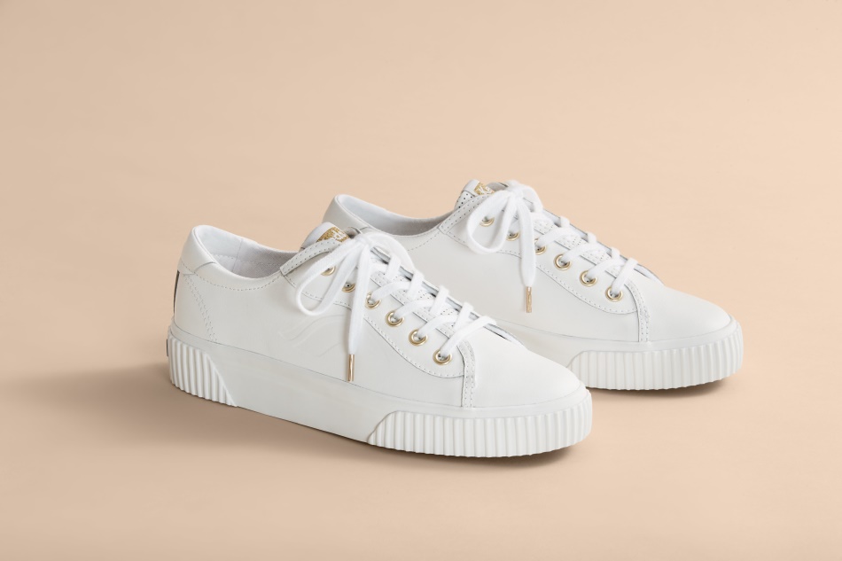 Keds Mujer Crew Kick Alto Cuero Blanco