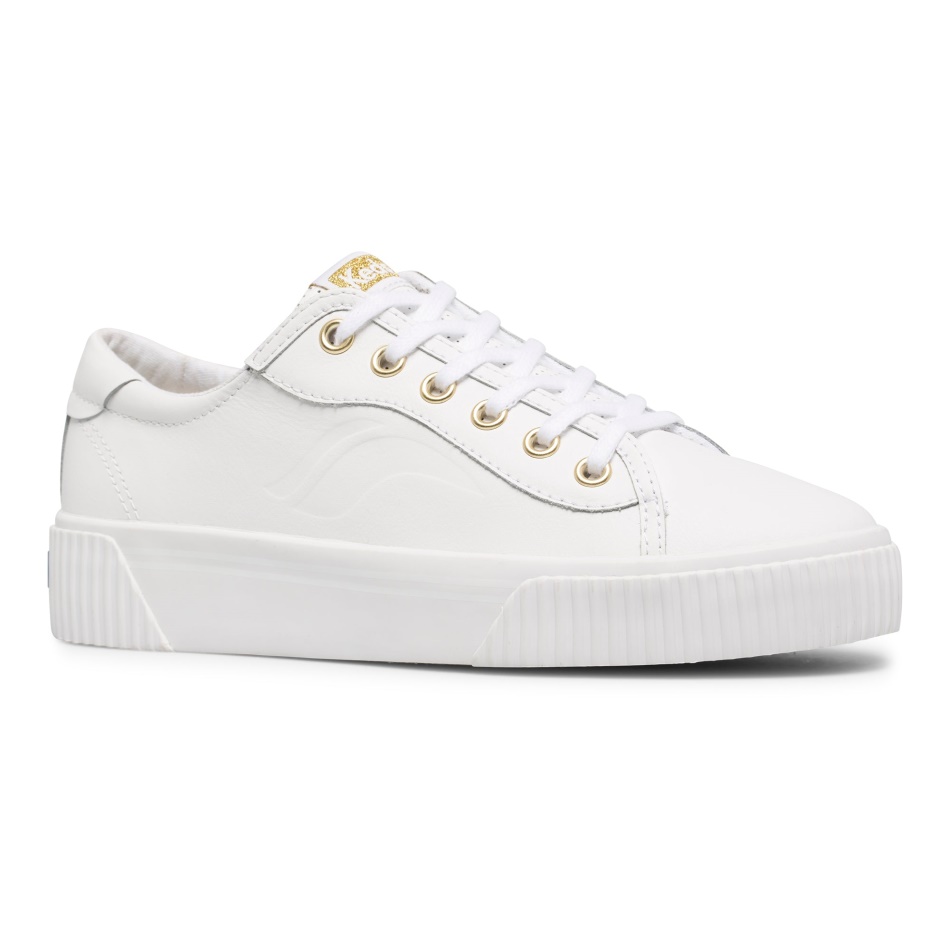 Keds Mujer Crew Kick Alto Cuero Blanco