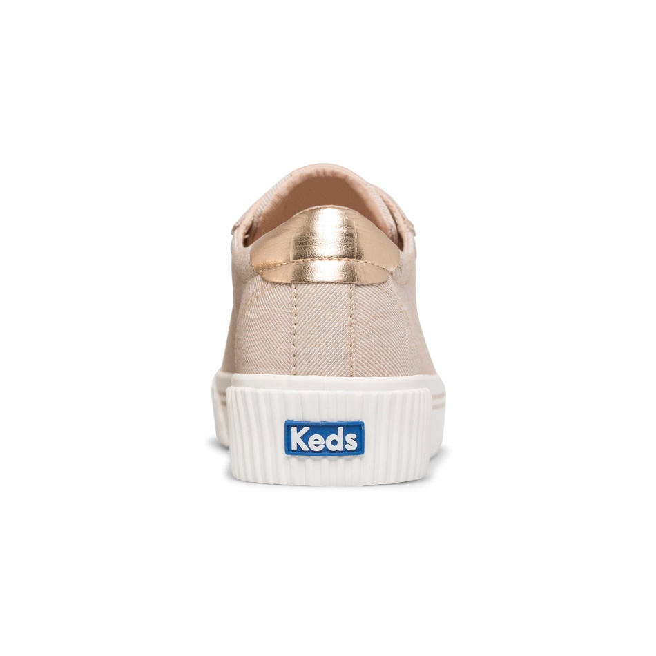 Keds Crew Kick Alto Para Mujer, Sarga Suave, Color Topo