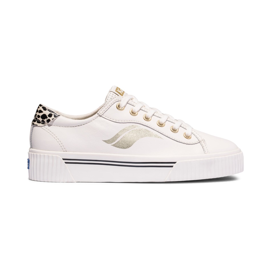 Keds Crew Kick Alto White-Leopard Para Mujer