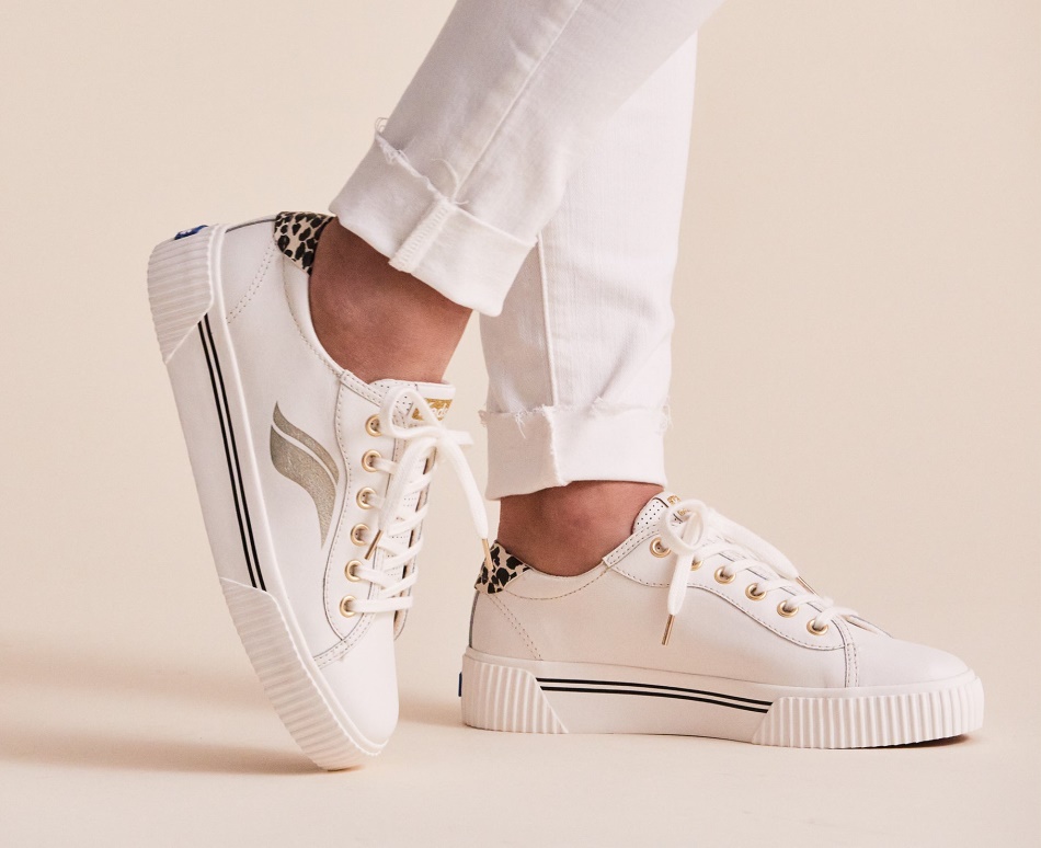 Keds Crew Kick Alto White-Leopard Para Mujer