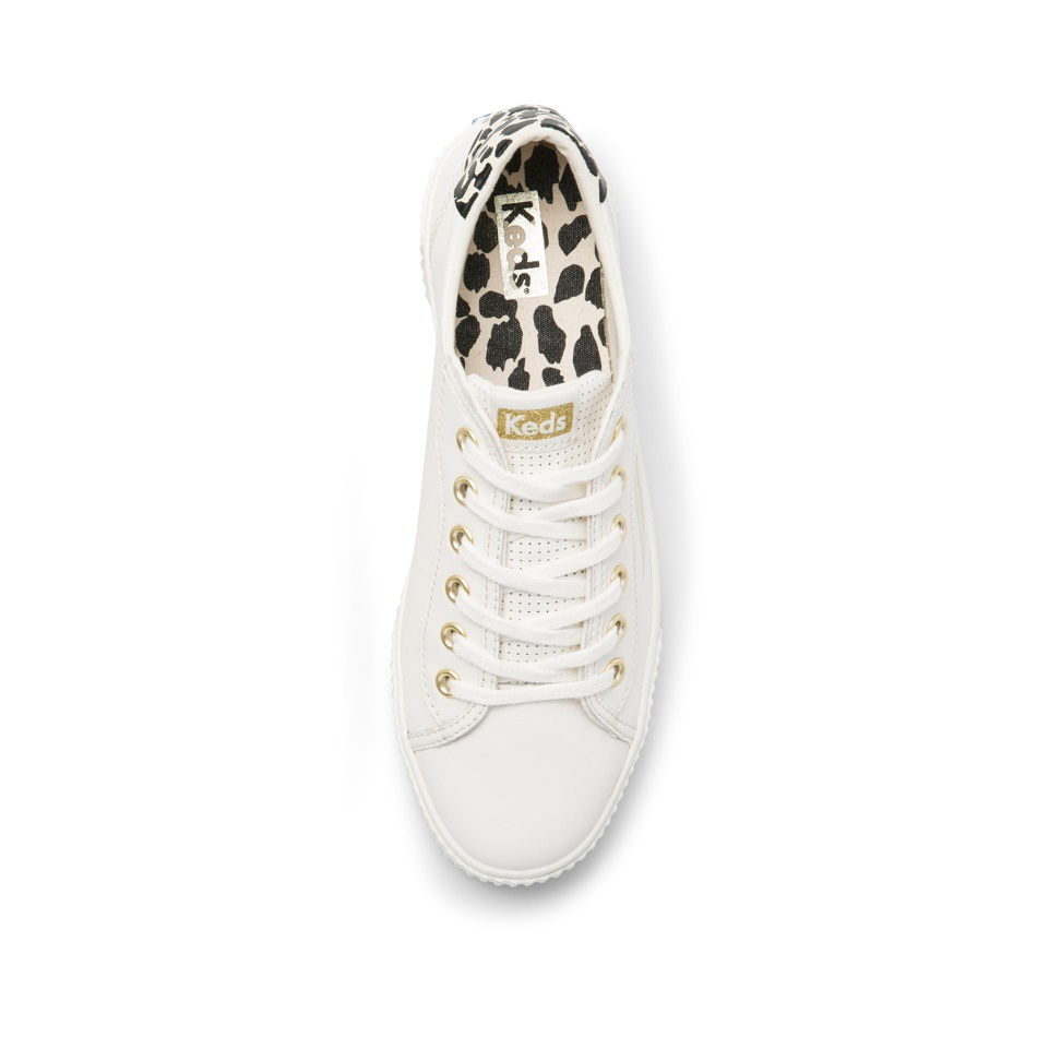 Keds Crew Kick Alto White-Leopard Para Mujer
