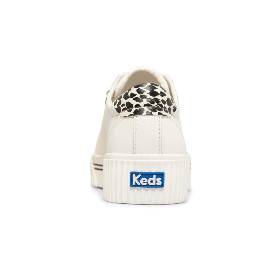 Keds Crew Kick Alto White-Leopard Para Mujer