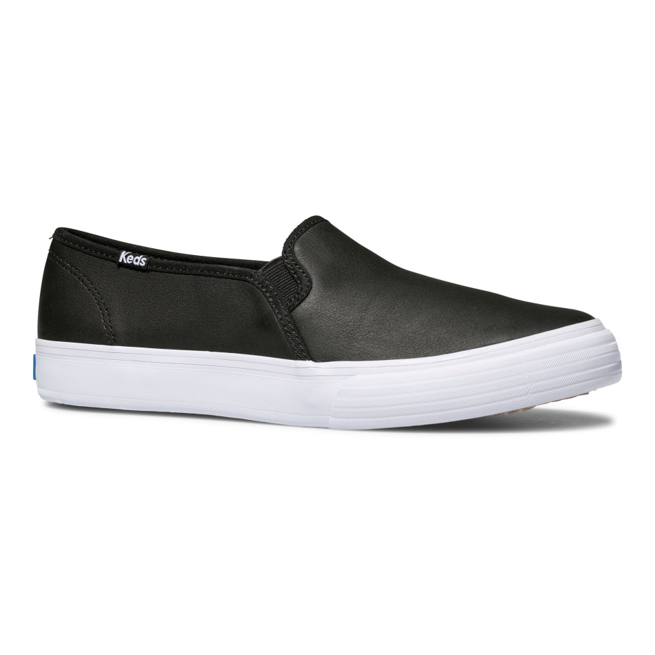 Keds De Cuero De Dos Pisos Para Mujer, Color Negro.