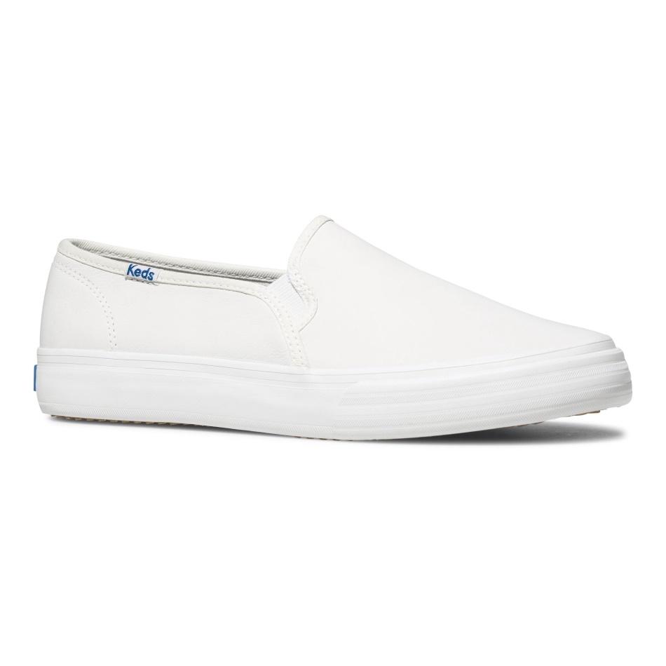 Keds Mujer Double Decker Cuero Blanco