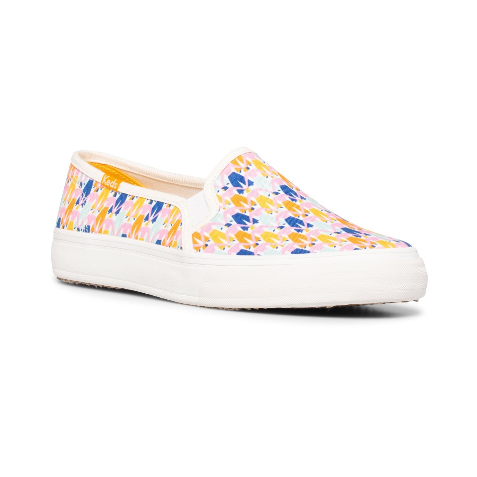 Keds Mujer Arcoíris De Dos Pisos Mujer Por Elizabeth Olwen Blanco Multi
