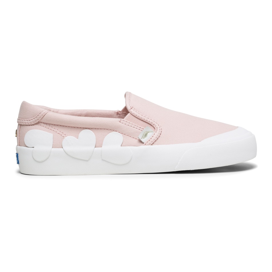 Keds Para Mujer Keds X Kate Spade New York Crew Kick Slip En Aplique De Corazón Rosa