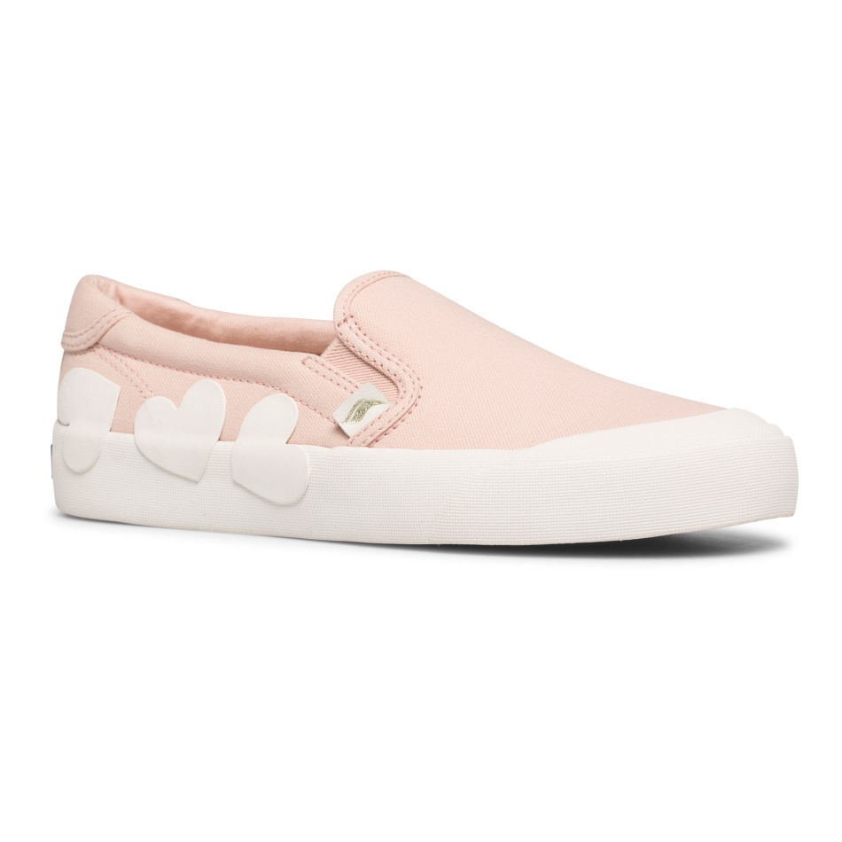 Keds Para Mujer Keds X Kate Spade New York Crew Kick Slip En Aplique De Corazón Rosa