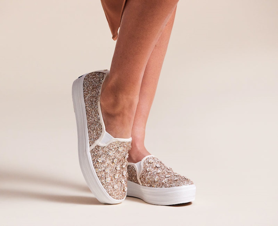 Keds Mujer Keds X Kate Spade New York Triple Decker Glitter Flores Metalizado