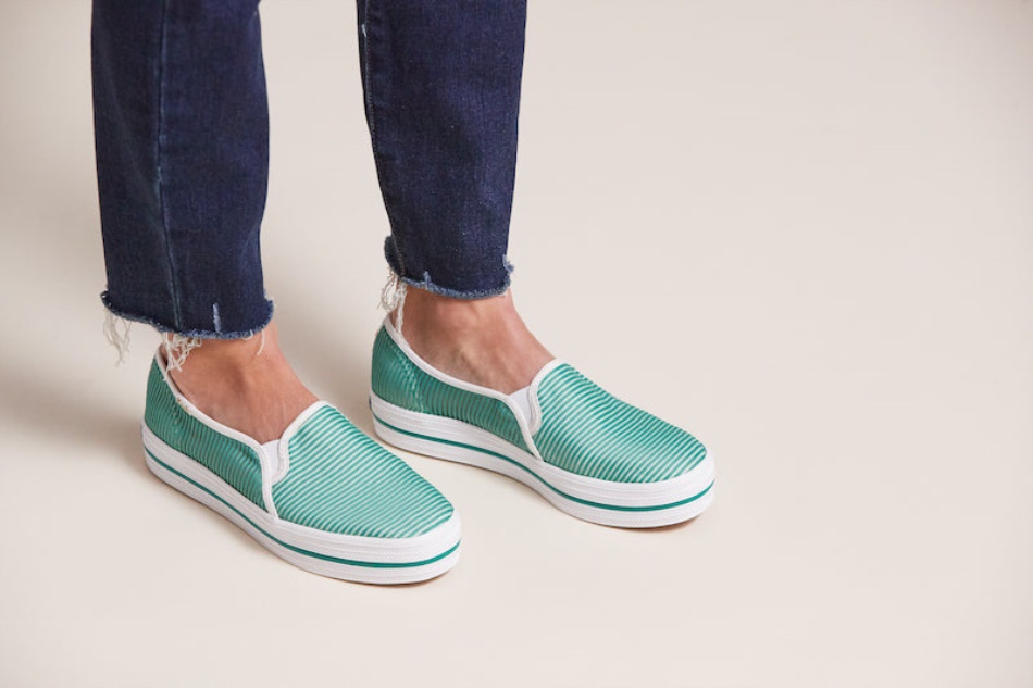 Keds Mujer Keds X Kate Spade New York Triple Decker Stripe Malla Verde