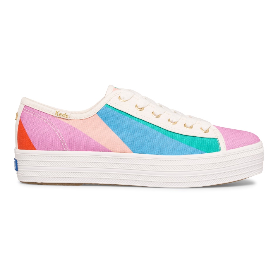 Keds Mujer Keds X Kate Spade New York Triple Kick Lona Multi Rayas Rosa Multi