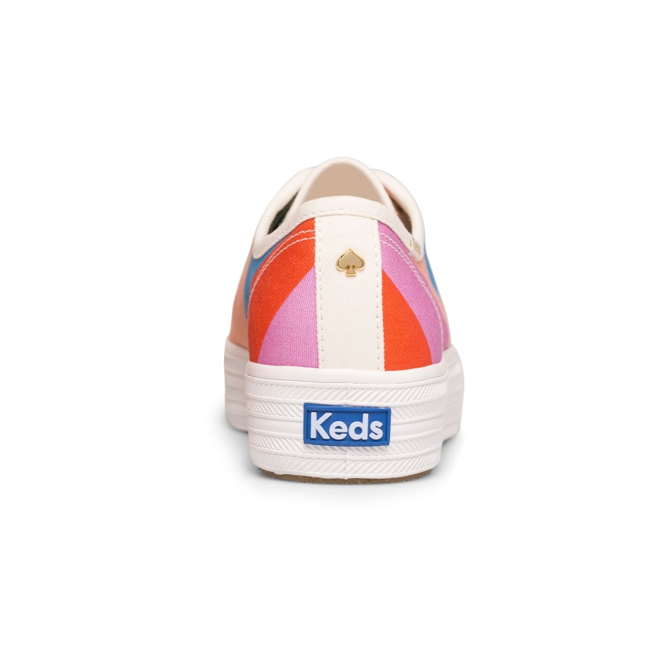 Keds Mujer Keds X Kate Spade New York Triple Kick Lona Multi Rayas Rosa Multi