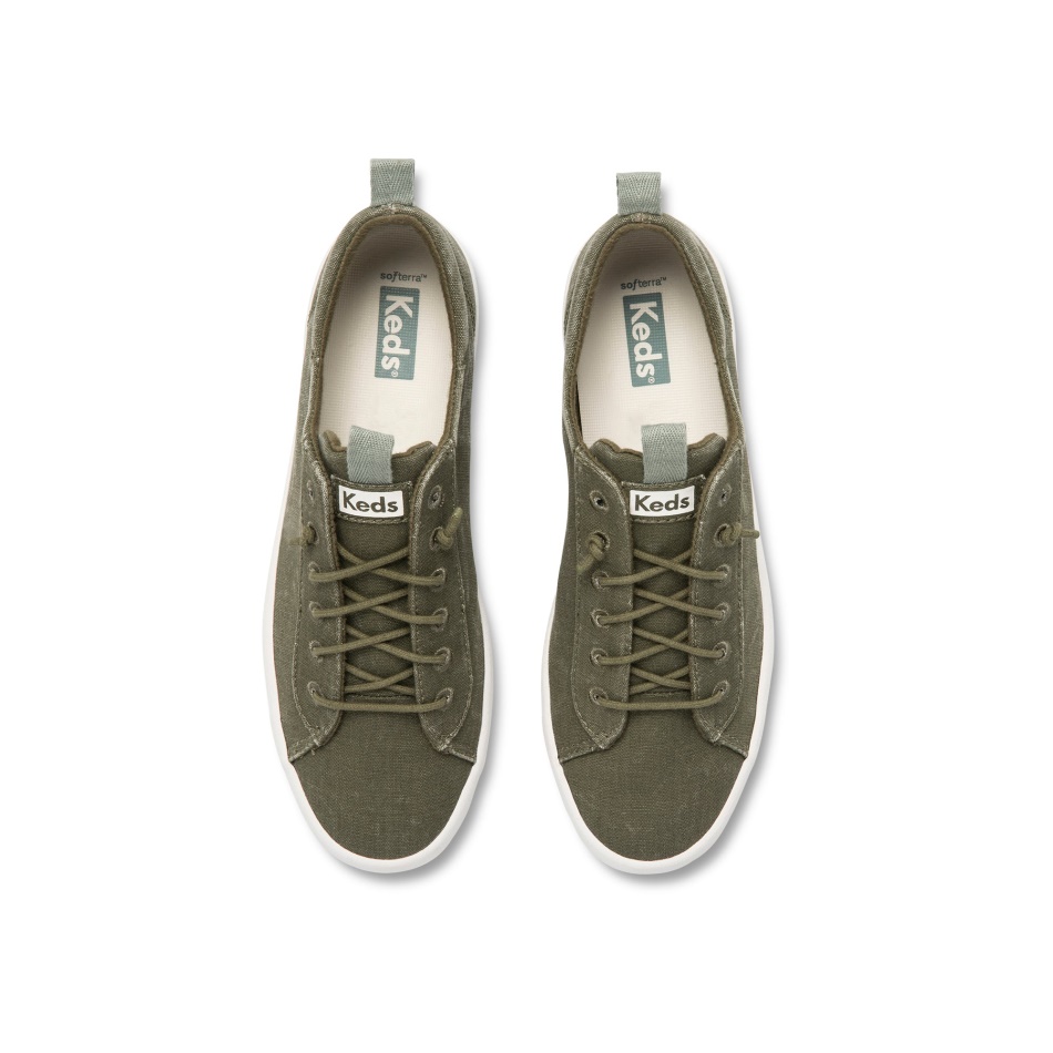 Keds Kickback De Algodón Orgánico Para Mujer, Olive Night