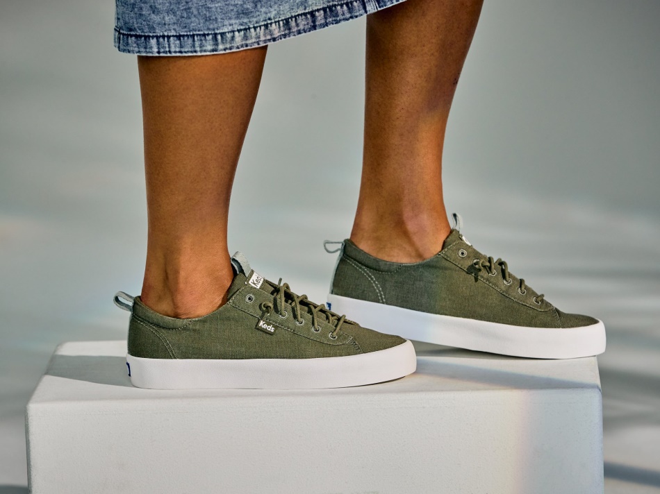 Keds Kickback De Algodón Orgánico Para Mujer, Olive Night
