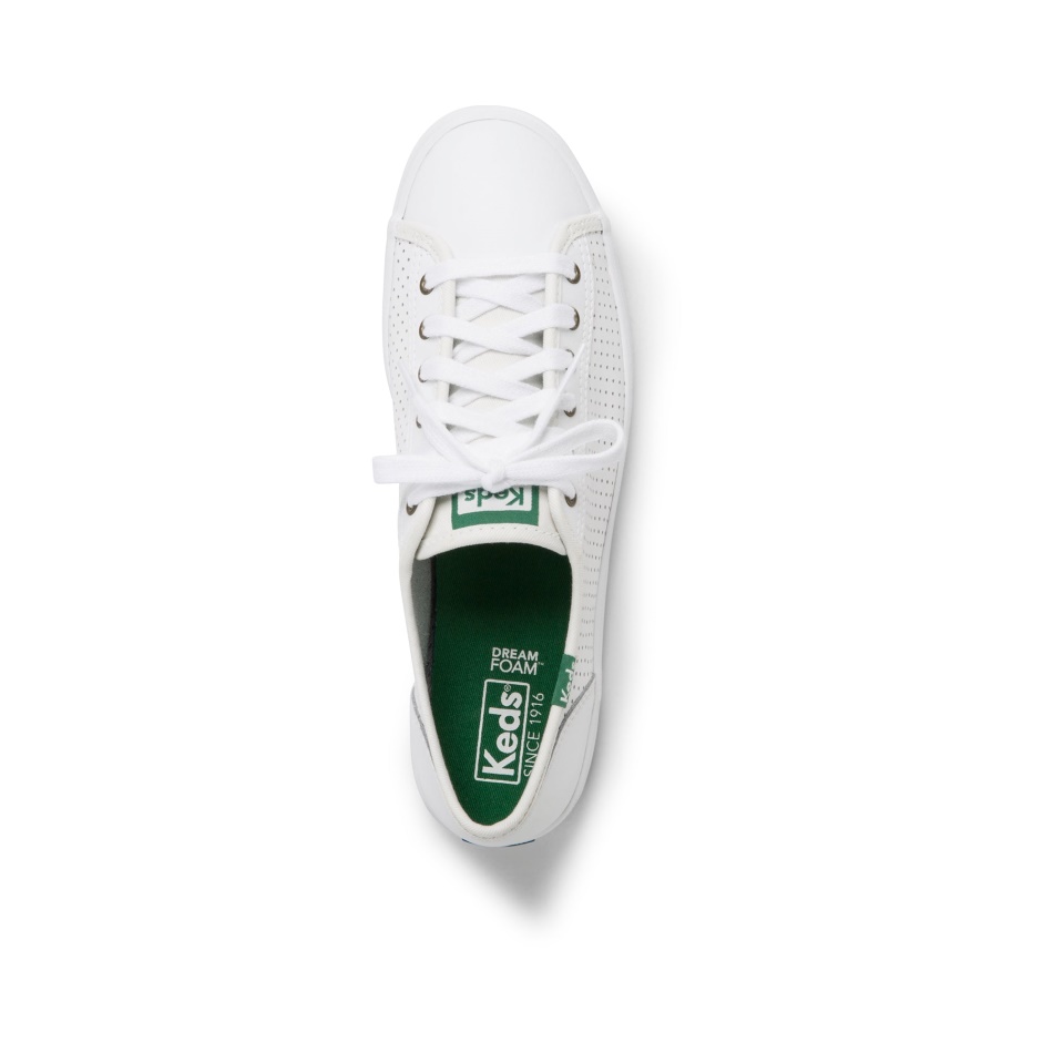 Keds Mujer Kickstart Perf Cuero Blanco