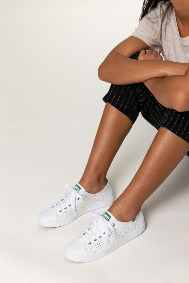 Keds Mujer Kickstart Perf Cuero Blanco