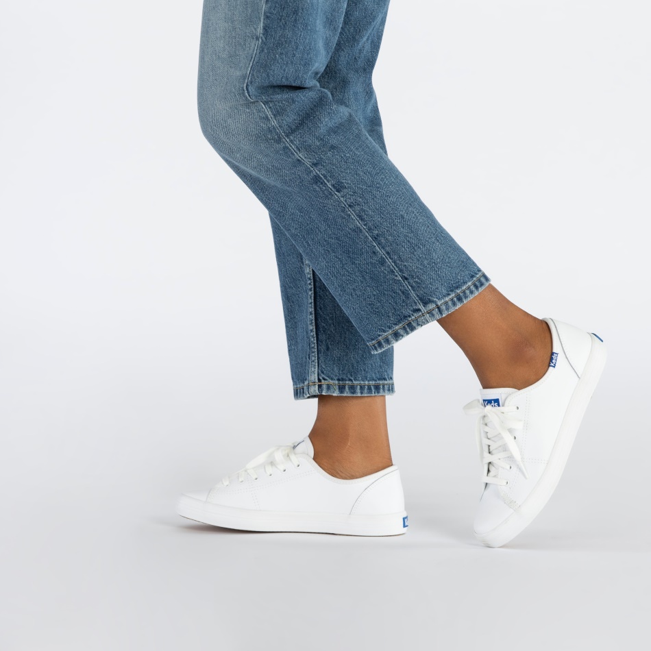 Keds Mujer Kickstart Retro Court Cuero Blanco-Azul