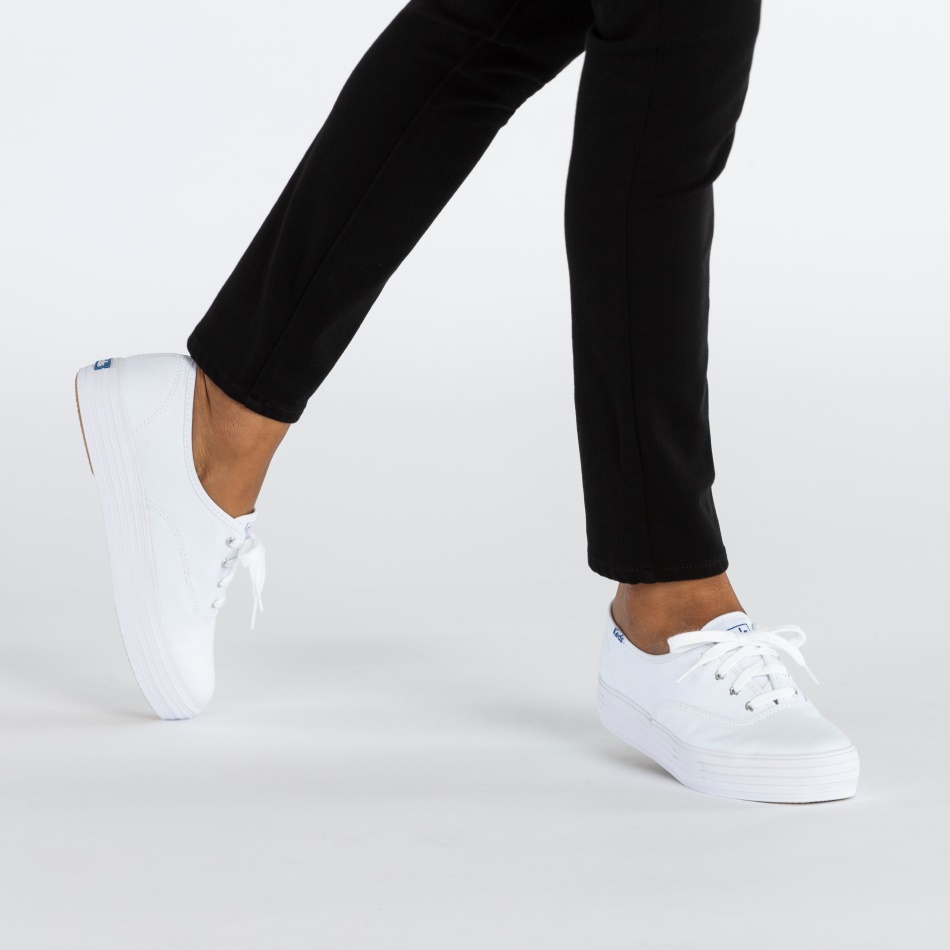 Keds Mujer Triple Cvo Lienzo Blanco