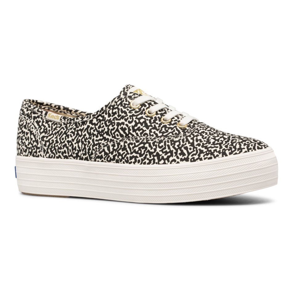 Cuaderno Triple Cvo De Algodón Orgánico Keds Para Mujer, Color Crema Y Negro