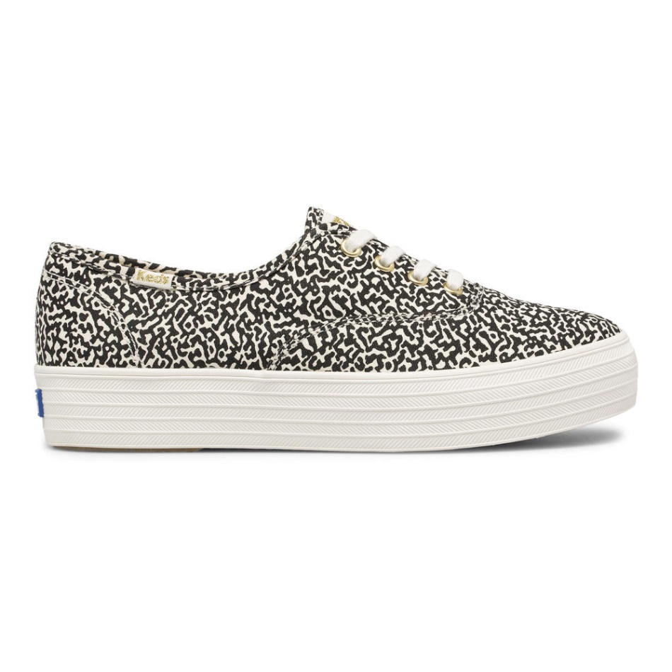 Cuaderno Triple Cvo De Algodón Orgánico Keds Para Mujer, Color Crema Y Negro