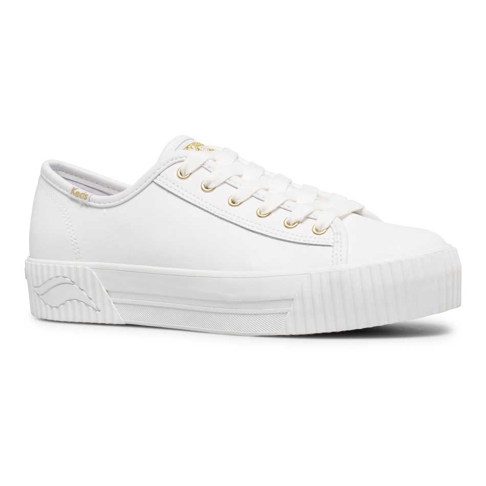 Keds Mujer Triple Kick Amp Cuero Blanco