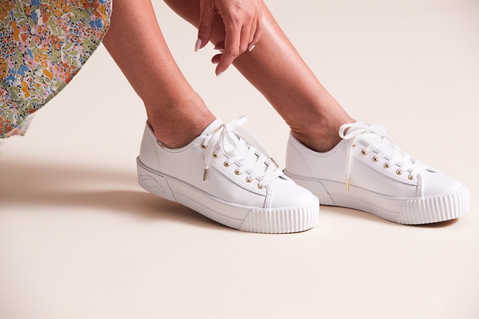 Keds Mujer Triple Kick Amp Cuero Blanco