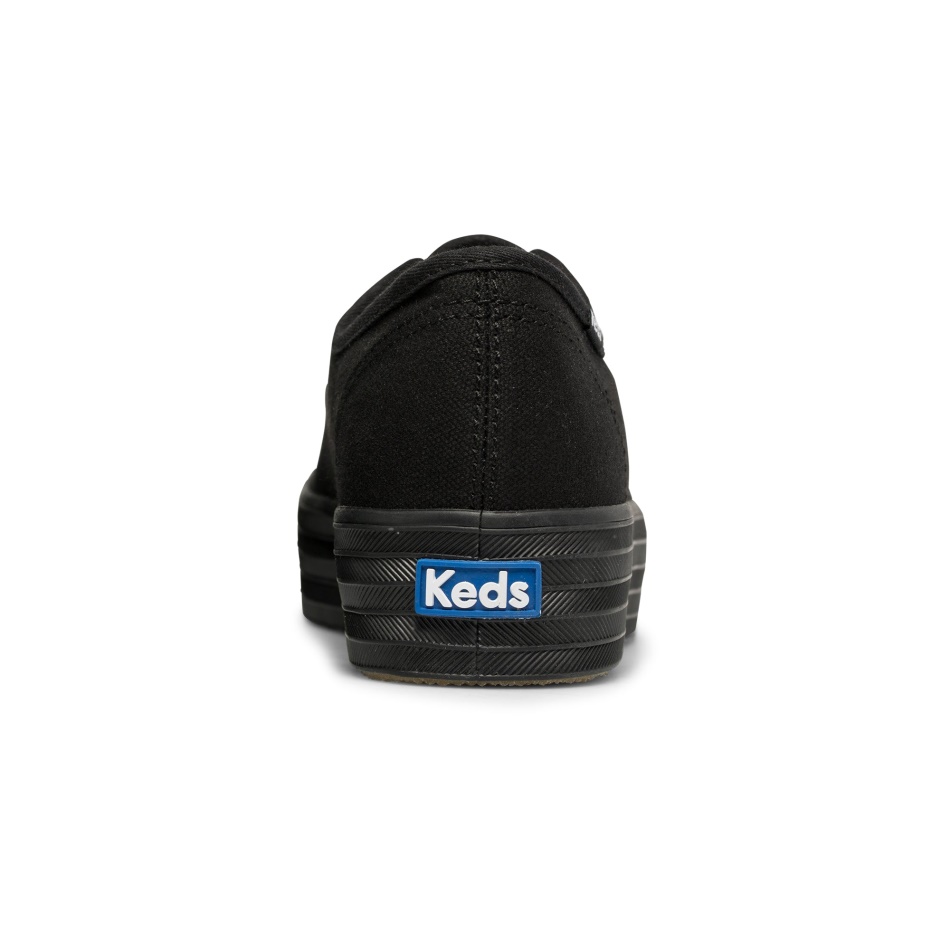 Hazaña De Triple Patada De Las Mujeres De Keds. Algodón Orgánico Negro Negro