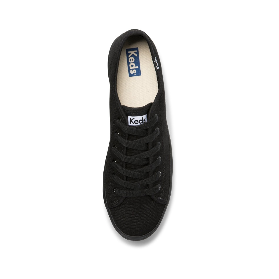 Hazaña De Triple Patada De Las Mujeres De Keds. Algodón Orgánico Negro Negro