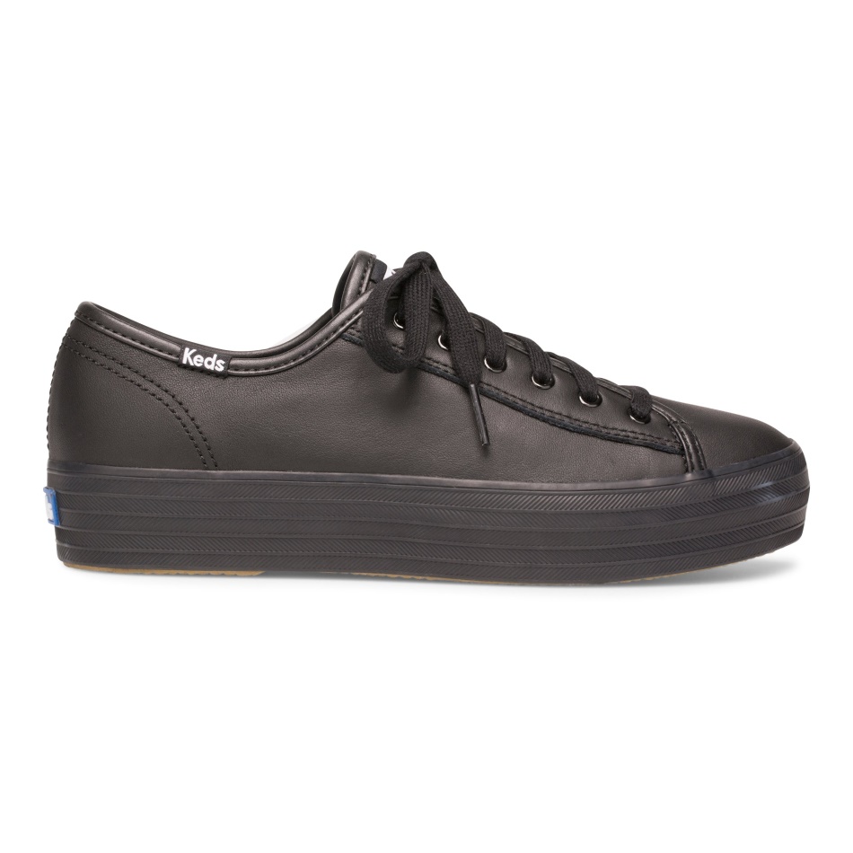 Keds Mujer Triple Kick Cuero Negro