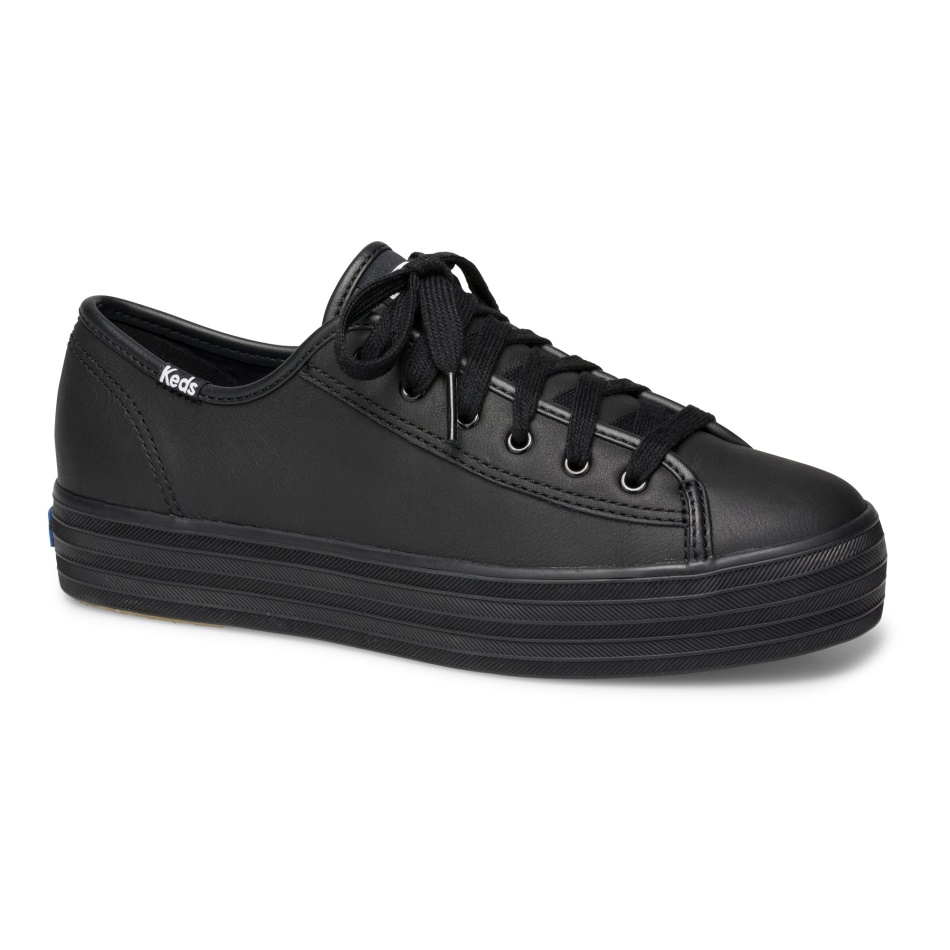 Keds Mujer Triple Kick Cuero Negro
