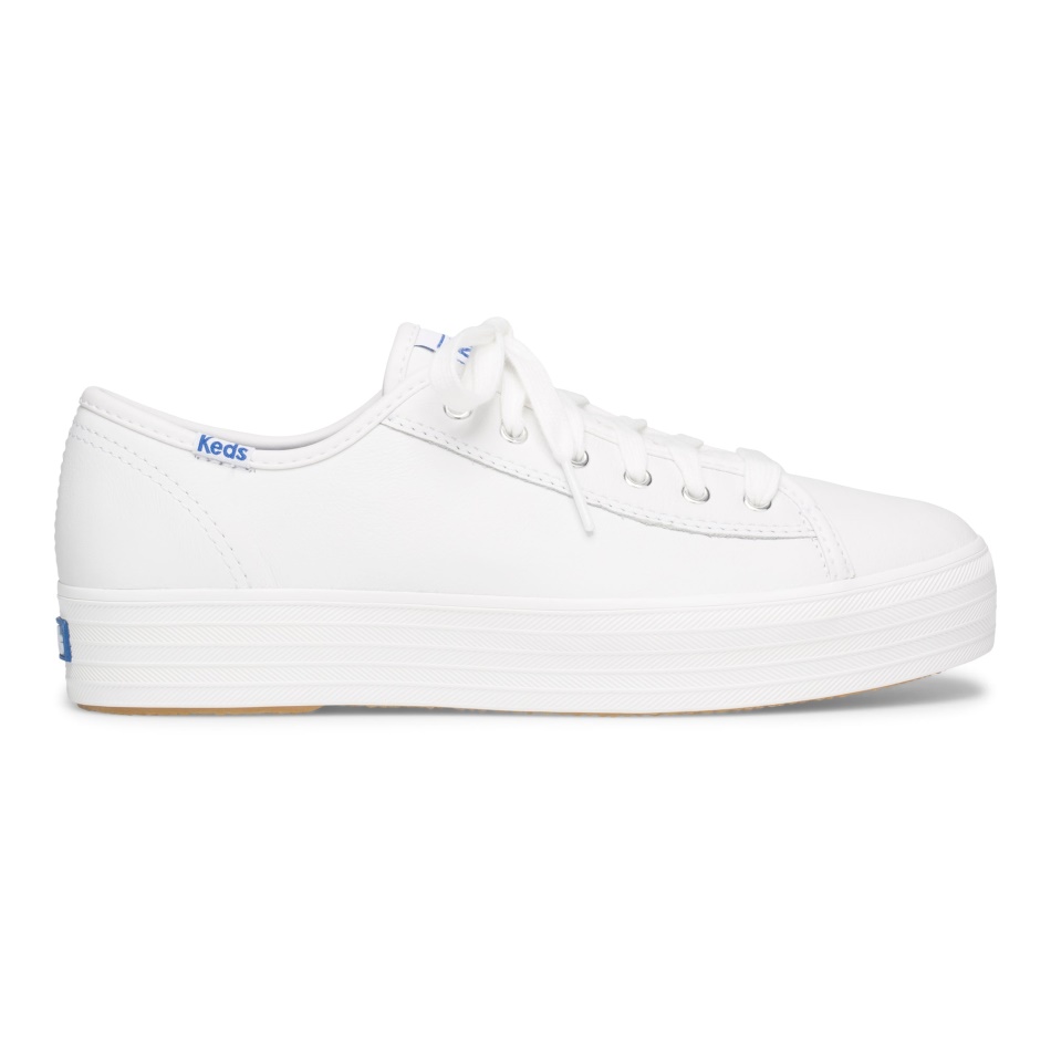 Keds Mujer Triple Kick Cuero Blanco