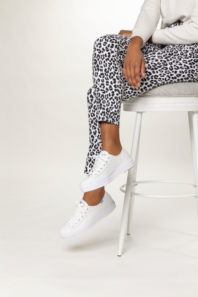 Keds Mujer Triple Kick Cuero Blanco