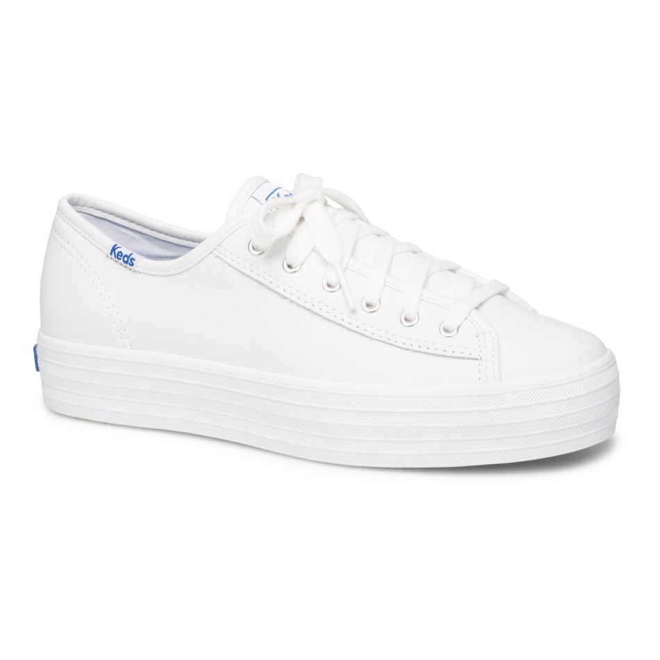 Keds Mujer Triple Kick Cuero Blanco