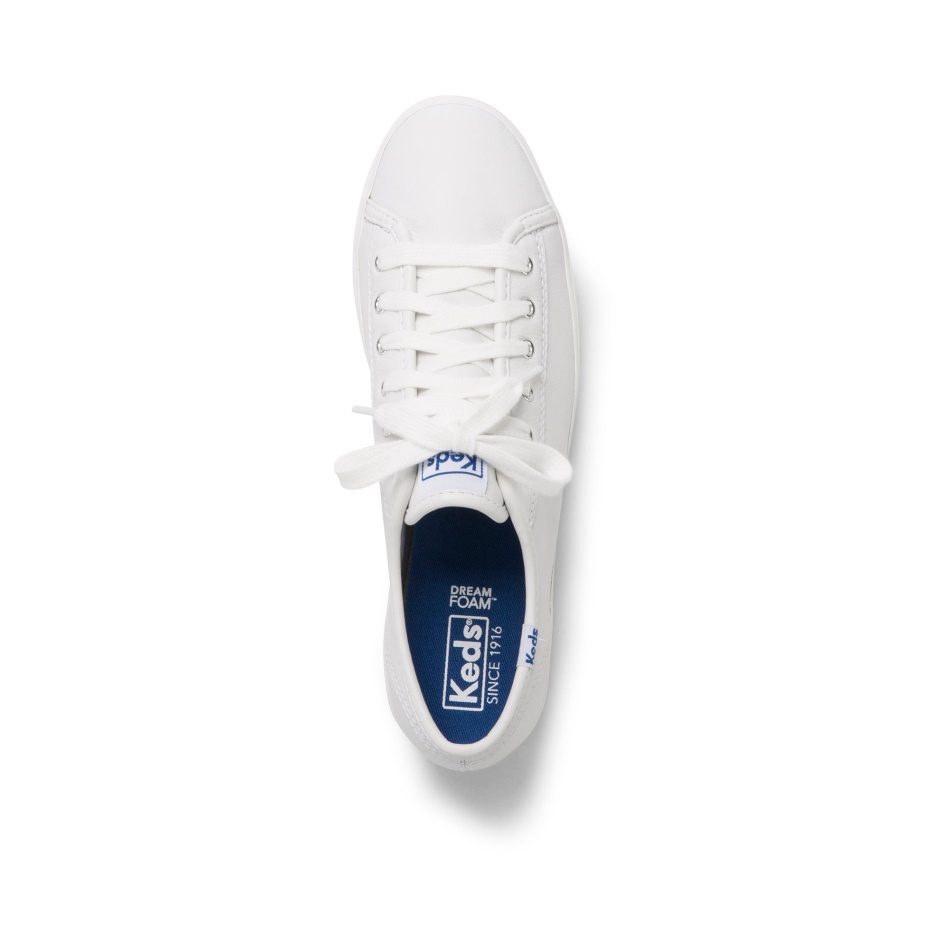 Keds Mujer Triple Kick Cuero Blanco