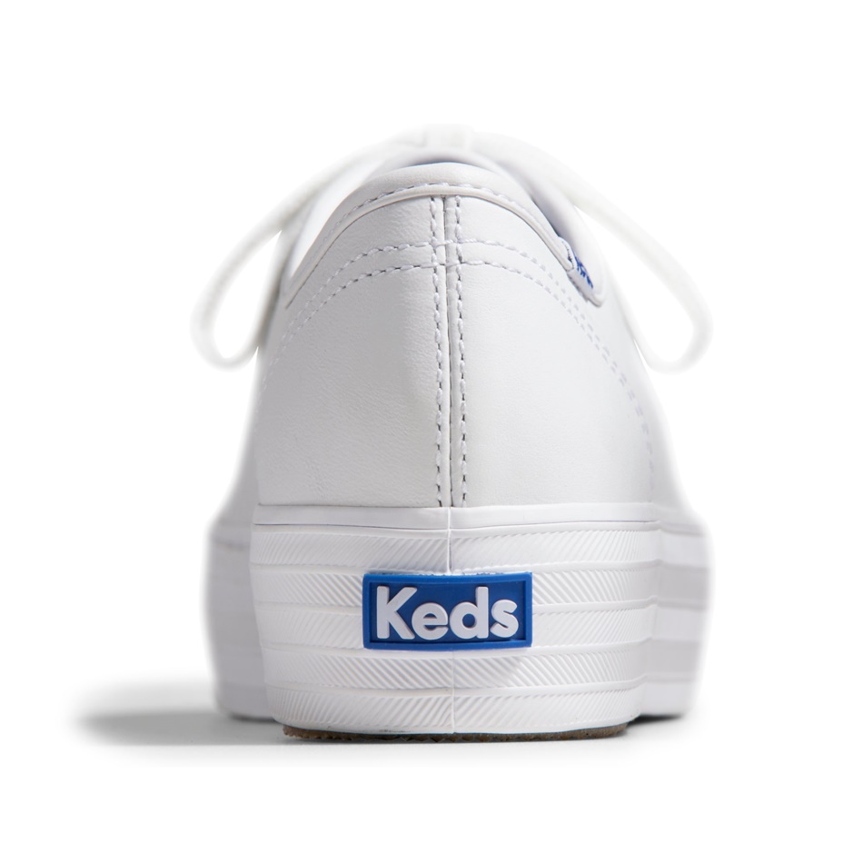 Keds Mujer Triple Kick Cuero Blanco