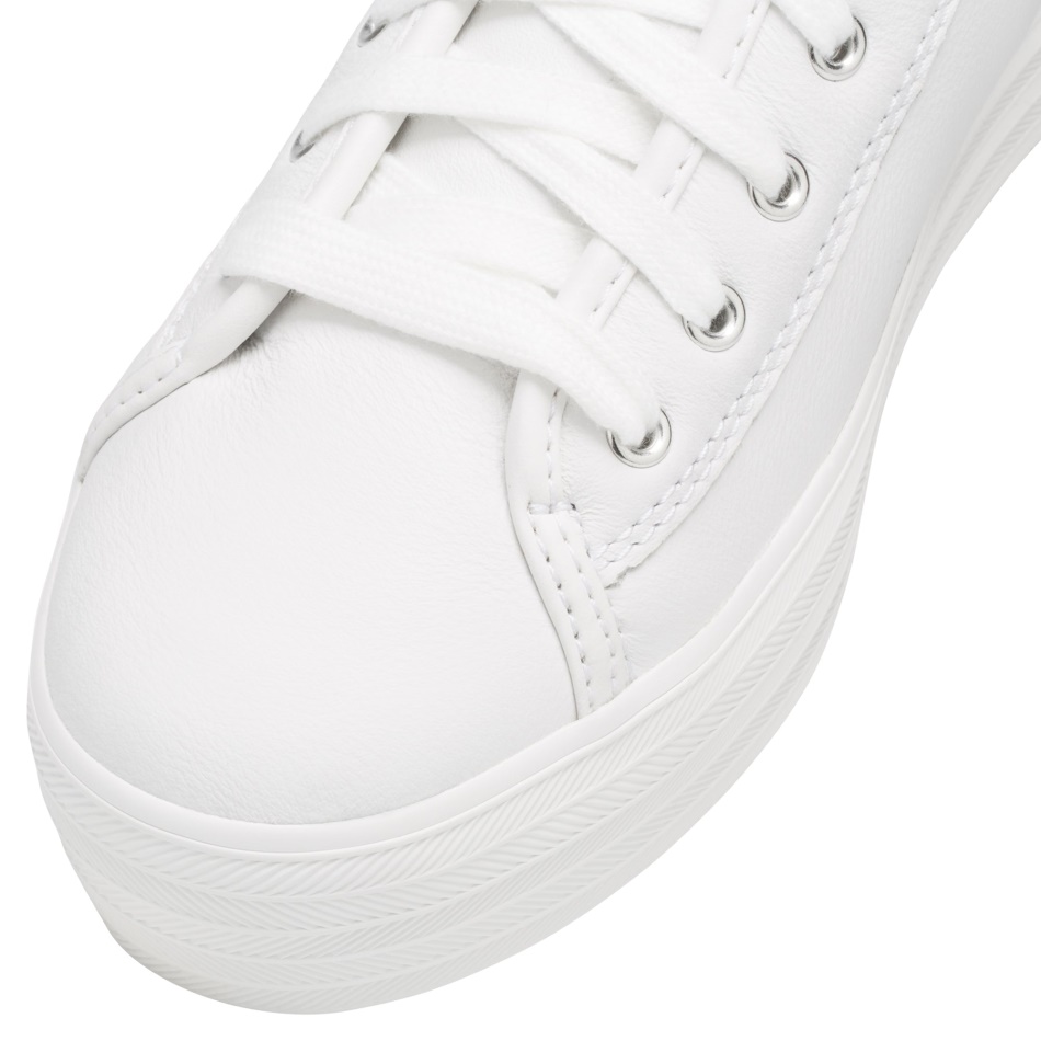 Keds Mujer Triple Kick Cuero Blanco