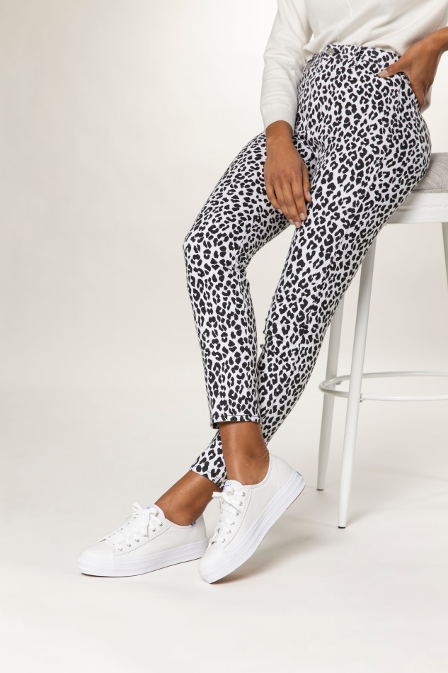 Keds Mujer Triple Kick Cuero Blanco