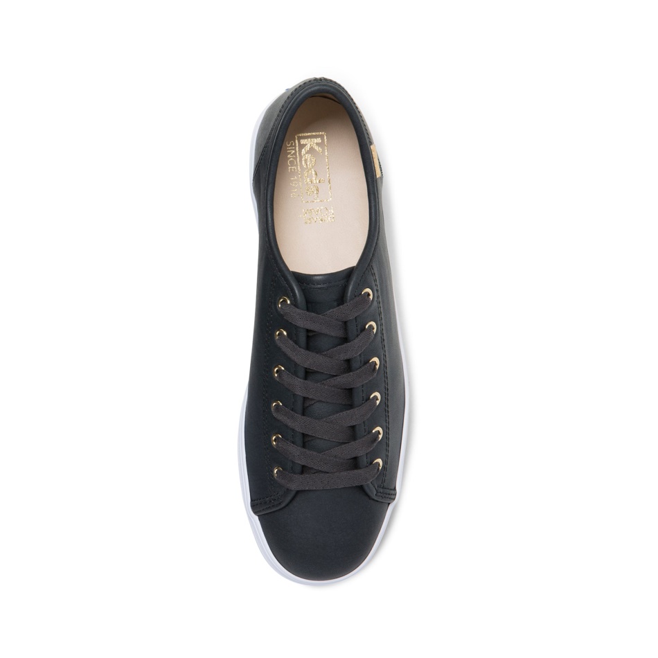 Keds Mujer Triple Kick Luxe Cuero Negro
