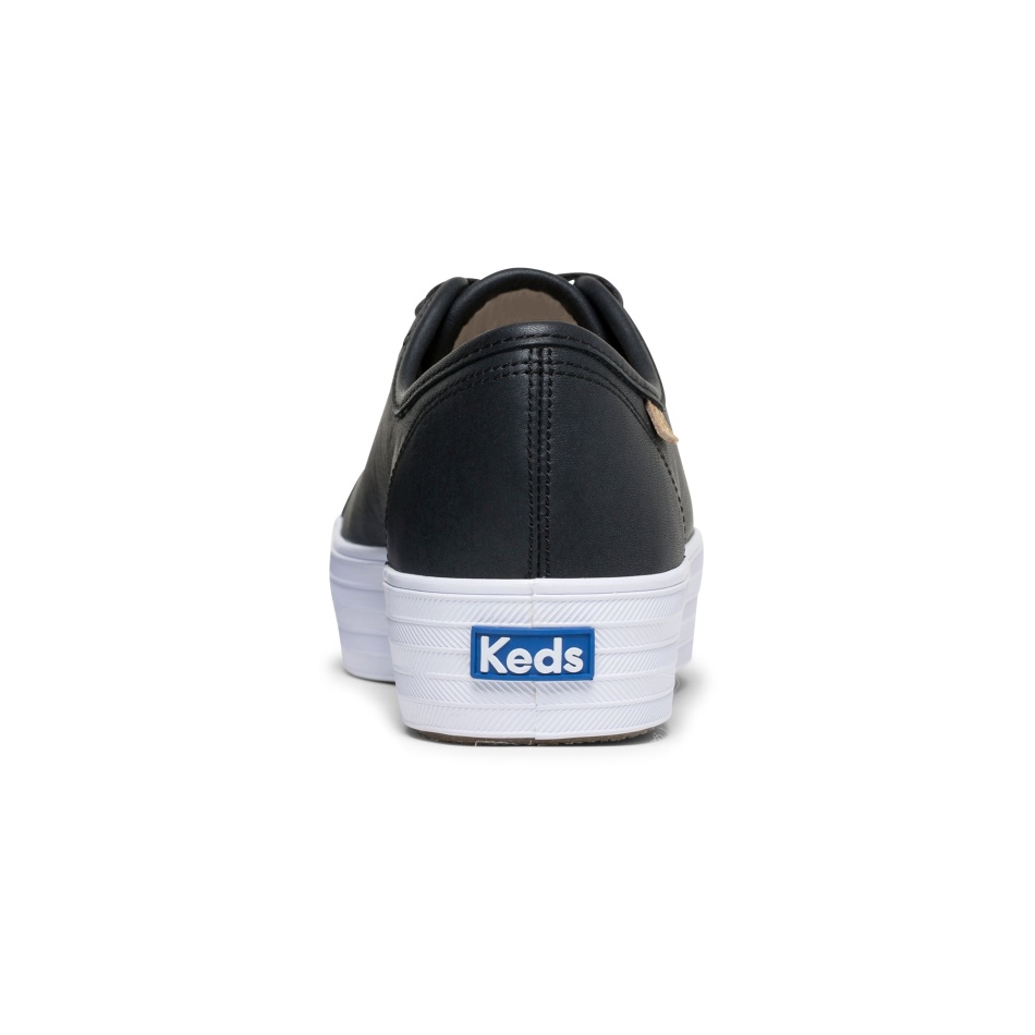 Keds Mujer Triple Kick Luxe Cuero Negro